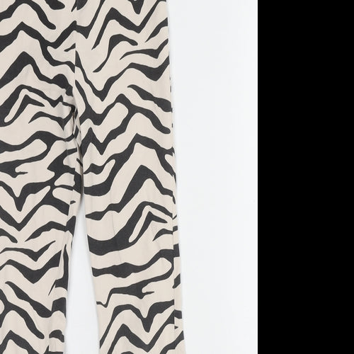 Marks and Spencer Girls Beige Animal Print Cotton Pedal Pusher Trousers Size 10-11 Years L23 in Regular Pullover