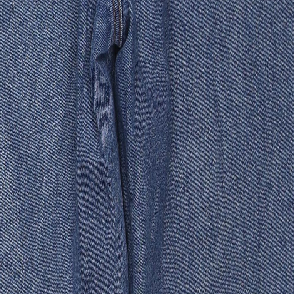 Cotton Traders Mens Blue Cotton Straight Jeans Size 34 in L28 in Regular Zip