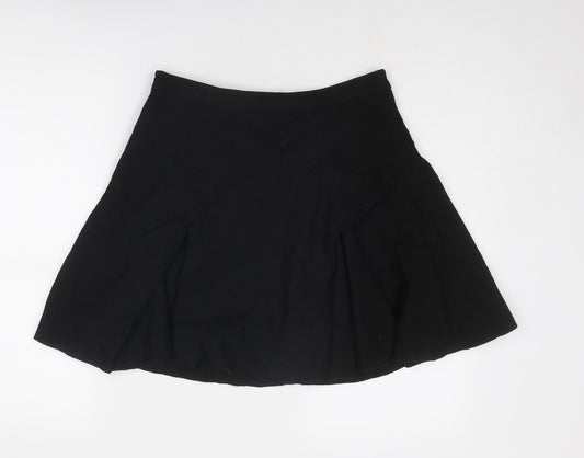 Jigsaw Womens Black Wool Skater Skirt Size 10 Zip
