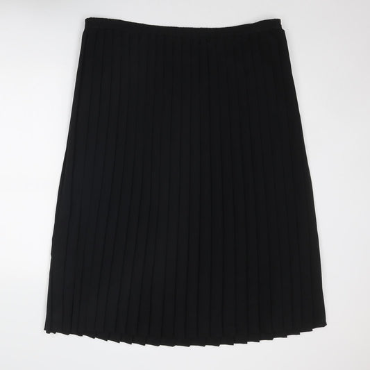 Profiles Womens Black Polyester Pleated Skirt Size 18 - Size 18-20