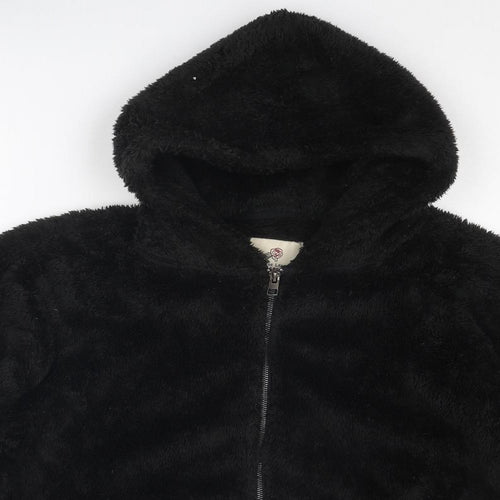 Pull&Bear Womens Black Jacket Size M Zip - Fluffy