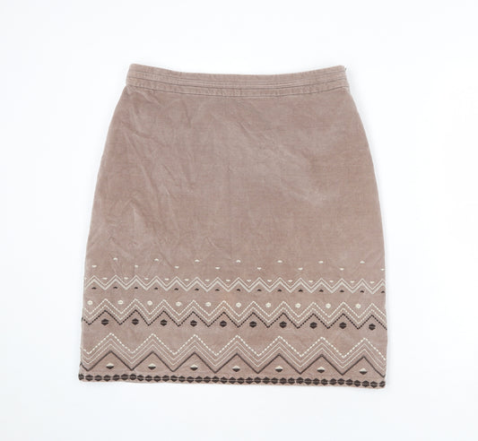 Laura Ashley Womens Pink Geometric Cotton A-Line Skirt Size 12 Zip