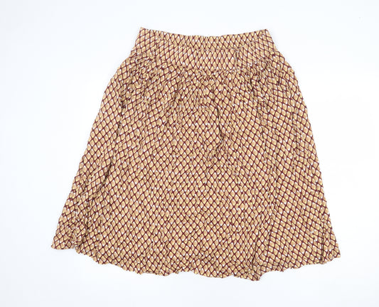 Damart Womens Multicoloured Geometric Viscose A-Line Skirt Size 16
