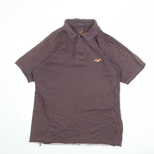 Blue Harbour Mens Brown 100% Cotton Polo Size M Collared Button