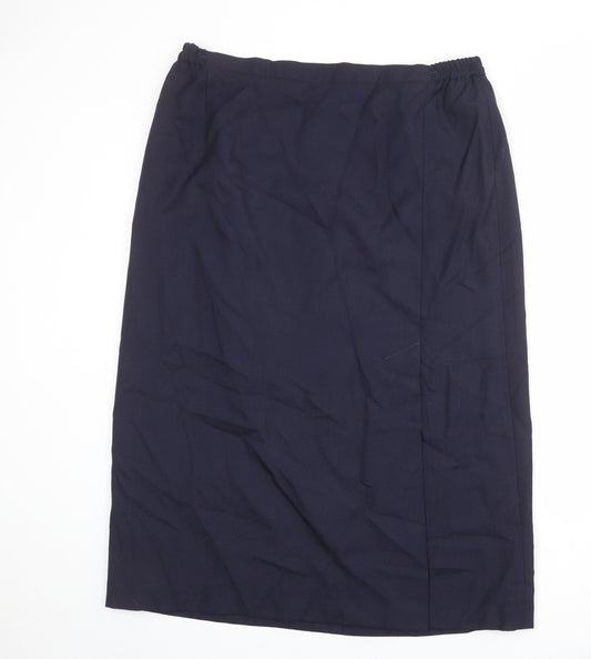 Fashion Extra Womens Blue Polyester A-Line Skirt Size 22 Zip