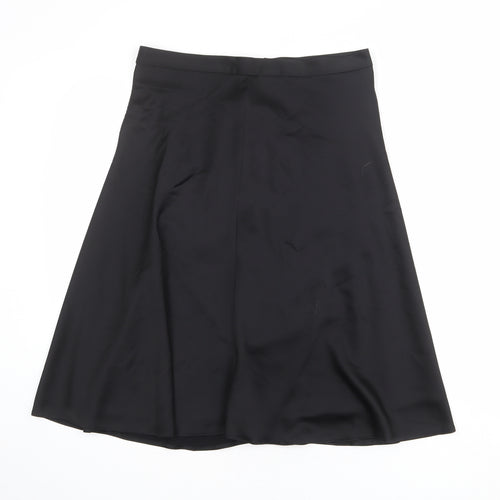 Marks and Spencer Womens Black Polyester Swing Skirt Size 12 Zip