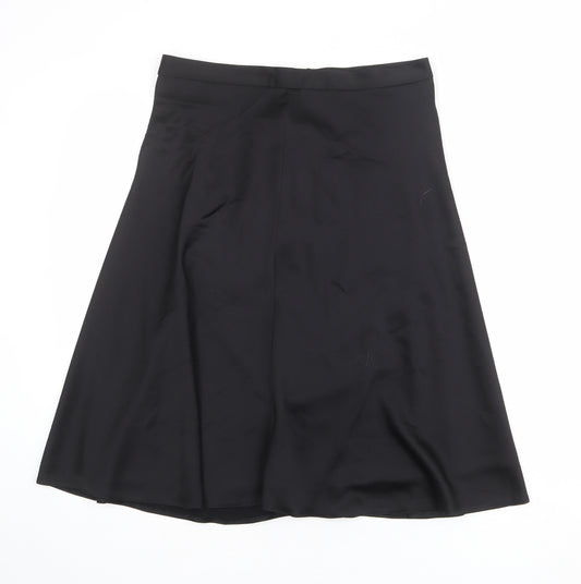 Marks and Spencer Womens Black Polyester Swing Skirt Size 12 Zip