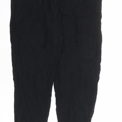 Marks and Spencer Womens Black Viscose Trousers Size 12 L30 in Regular
