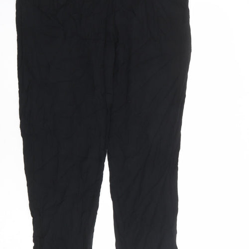 Marks and Spencer Womens Black Viscose Trousers Size 12 L30 in Regular