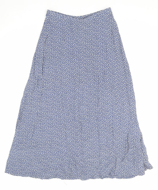 Principles Womens Blue Floral Viscose Maxi Skirt Size 10 Zip