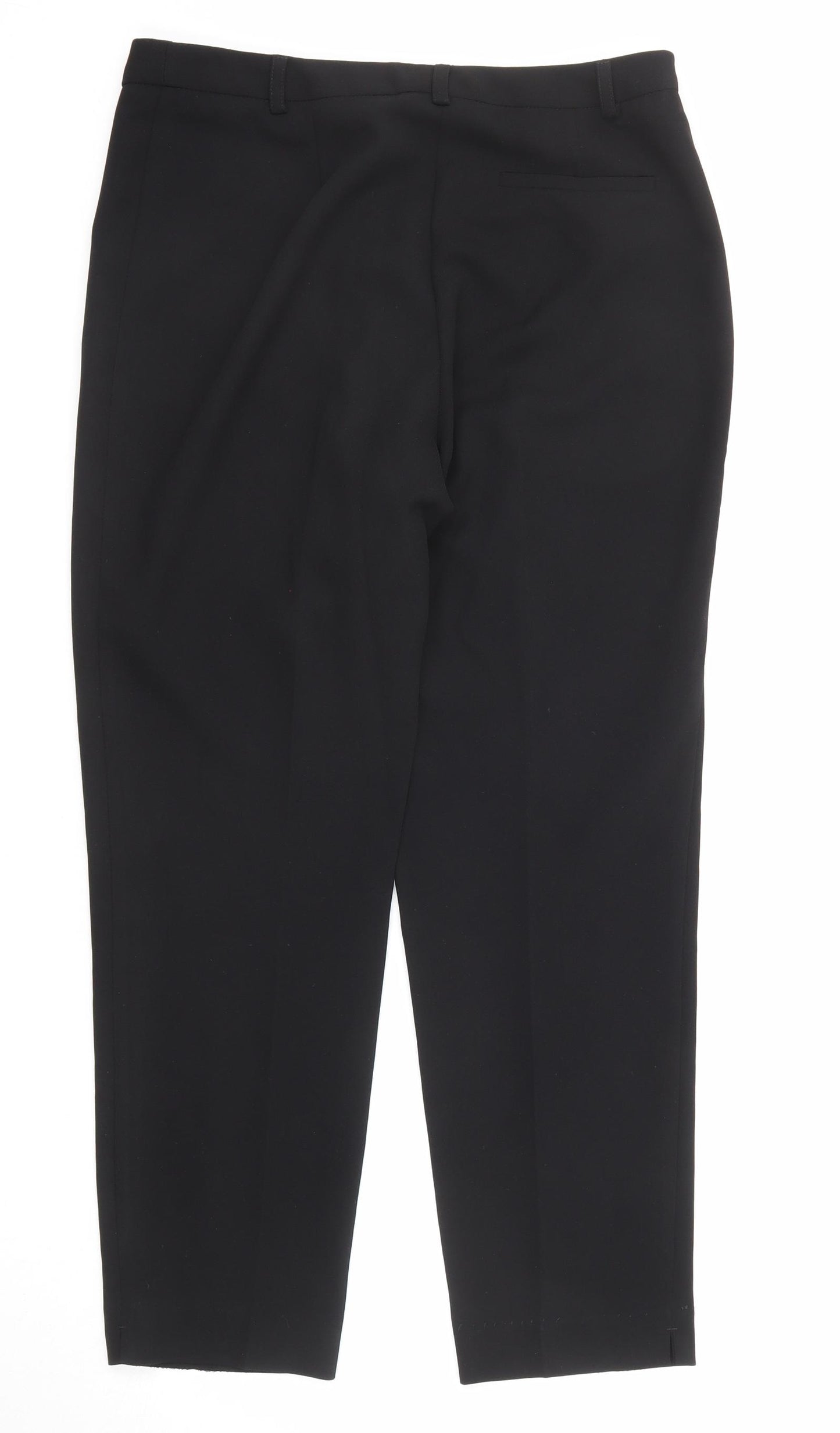 Miss Selfridge Womens Black Polyester Chino Trousers Size 10 L26 in Regular Zip