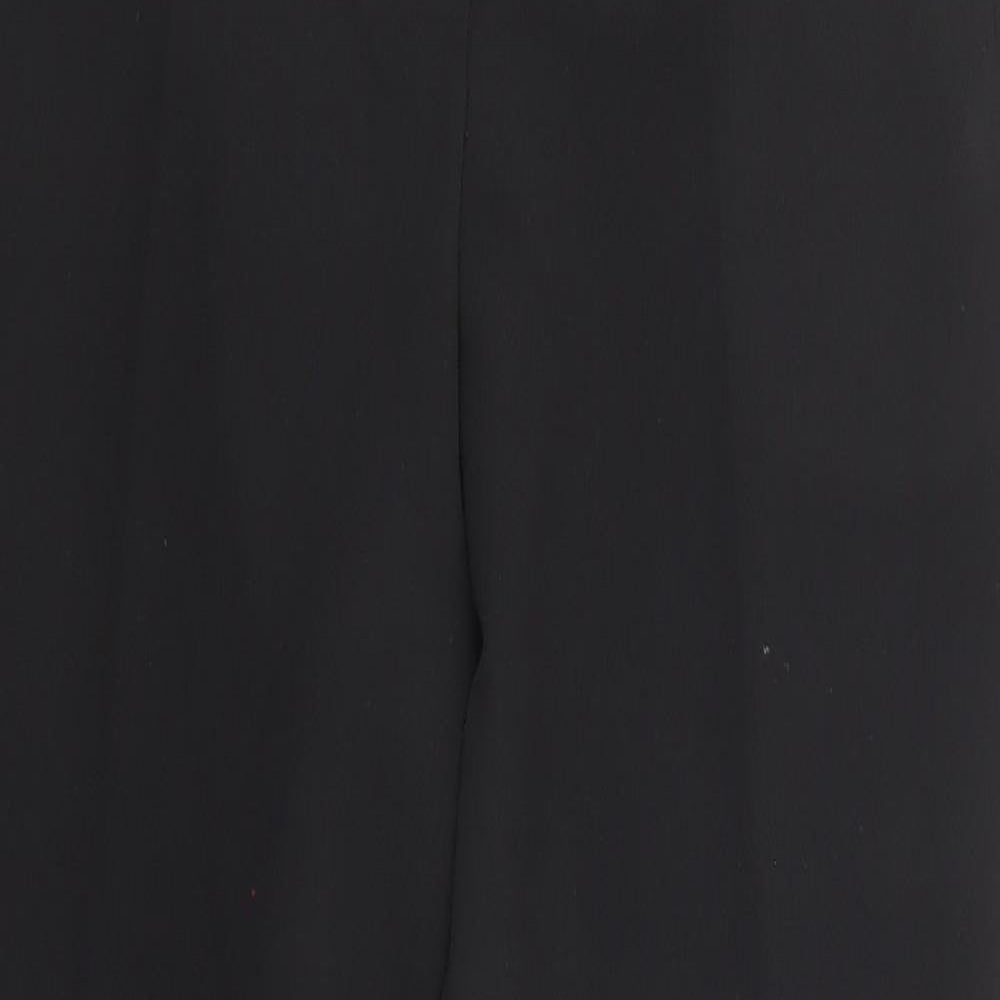 Miss Selfridge Womens Black Polyester Chino Trousers Size 10 L26 in Regular Zip