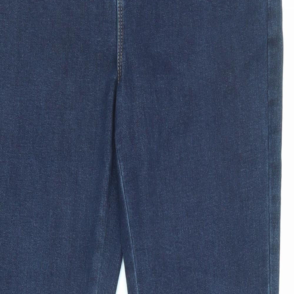 Marks and Spencer Womens Blue Cotton Flared Jeans Size 10 L30 in Regular Zip