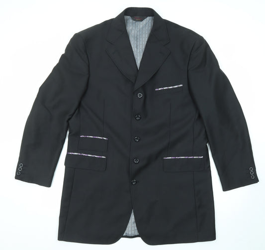 Pallini Mens Black Polyester Jacket Suit Jacket Size 42 Regular