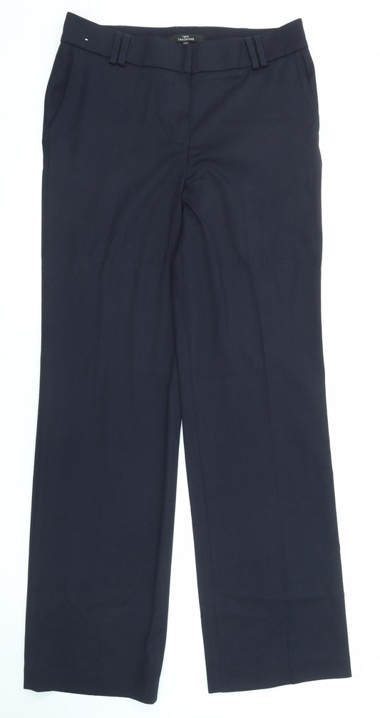 NEXT Womens Blue Polyester Chino Trousers Size 12 L33 in Regular Zip