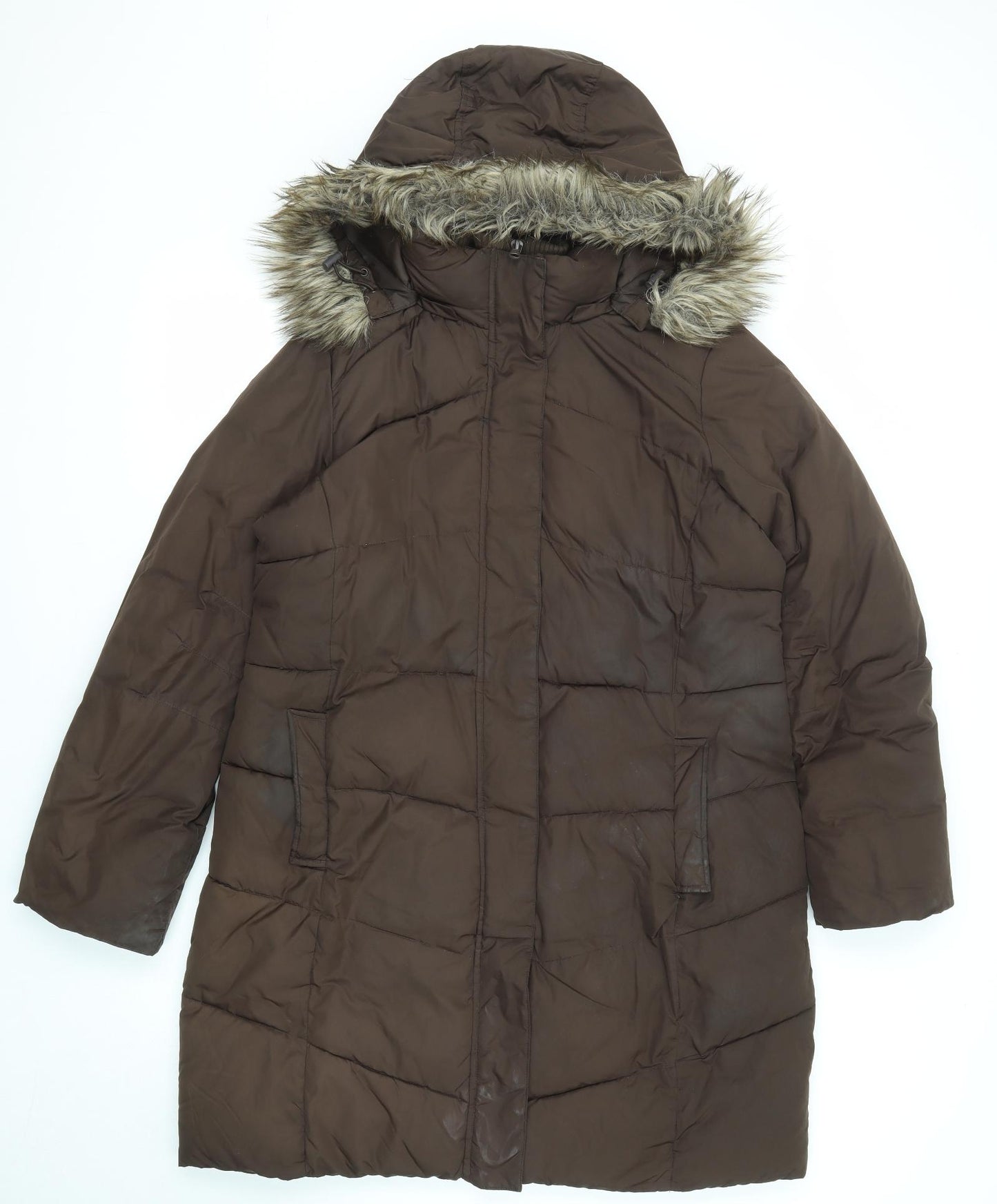 Gap Womens Brown Quilted Coat Size L Zip