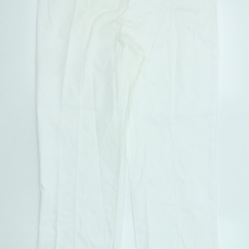 Paco Boutique Womens White Cotton Trousers Size 14 L28 in Regular