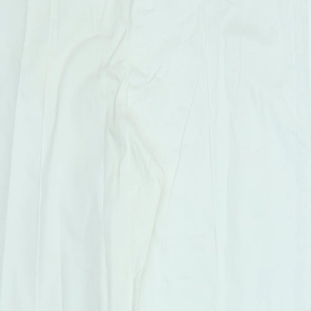 Paco Boutique Womens White Cotton Trousers Size 14 L28 in Regular