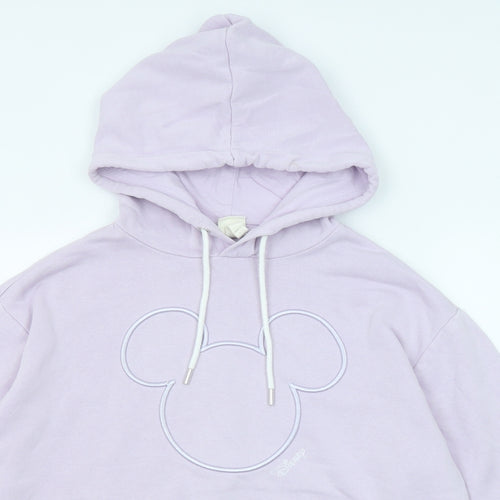 H&M Womens Purple Cotton Pullover Hoodie Size M Pullover - Disney Mickey Mouse