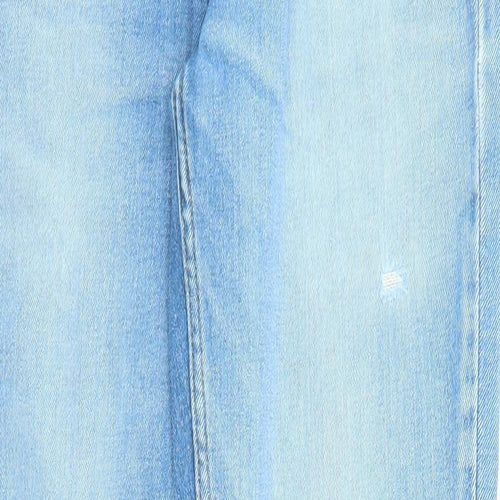 Levi's Mens Blue Cotton Straight Jeans Size 30 in L34 in Regular Zip - Raw Hem