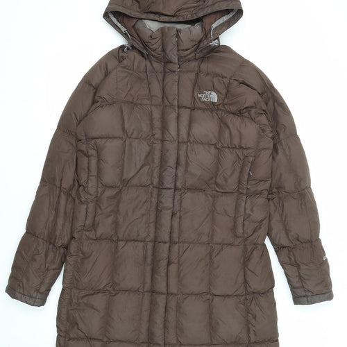 The North Face Womens Brown Quilted Coat Size M Zip