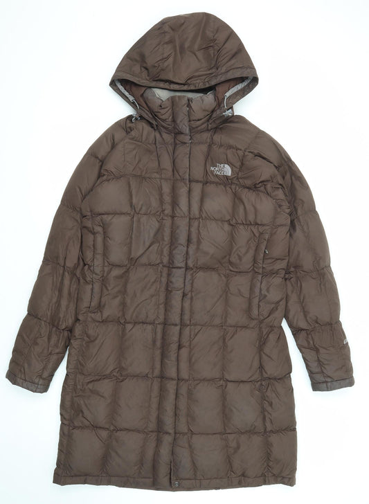 The North Face Womens Brown Quilted Coat Size M Zip