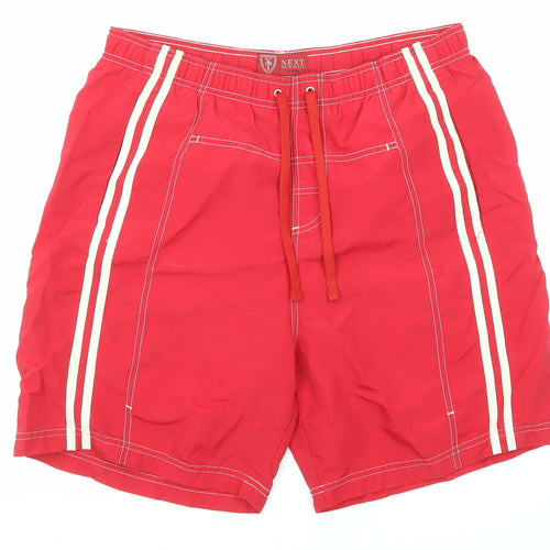 NEXT Mens Red Nylon Sweat Shorts Size M L7 in Regular Drawstring