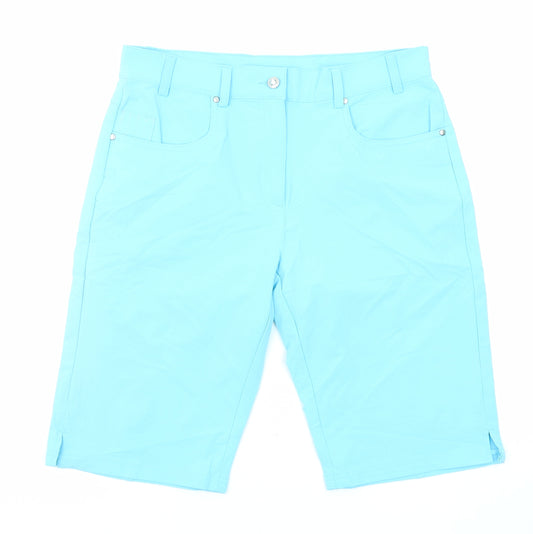 Glenmuir Womens Blue Nylon Chino Shorts Size 10 L11 in Regular Zip - Golf wear