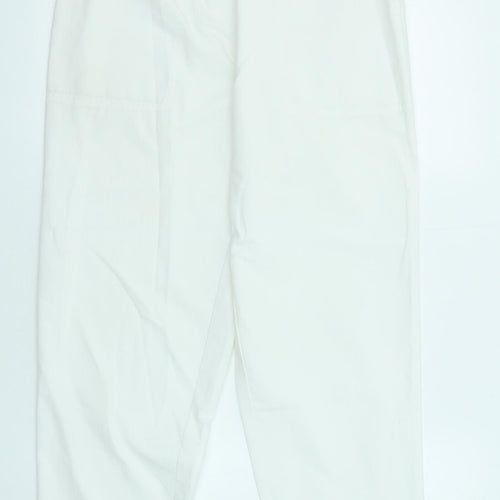 C&A Womens White Polyester Jogger Trousers Size 14 L28 in Regular
