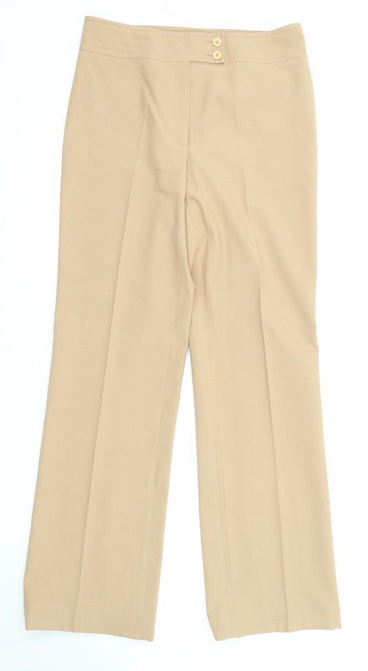 Kookai Womens Beige Polyester Dress Pants Trousers Size 12 L31 in Regular Zip