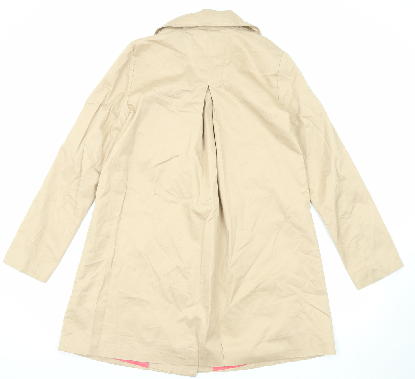 Warehouse Womens Beige Overcoat Coat Size 10 Button