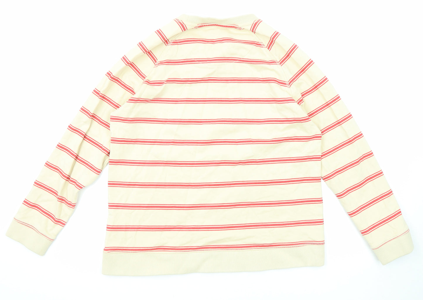 Crew Clothing Womens Beige Striped Cotton Pullover Sweatshirt Size 16 Pullover