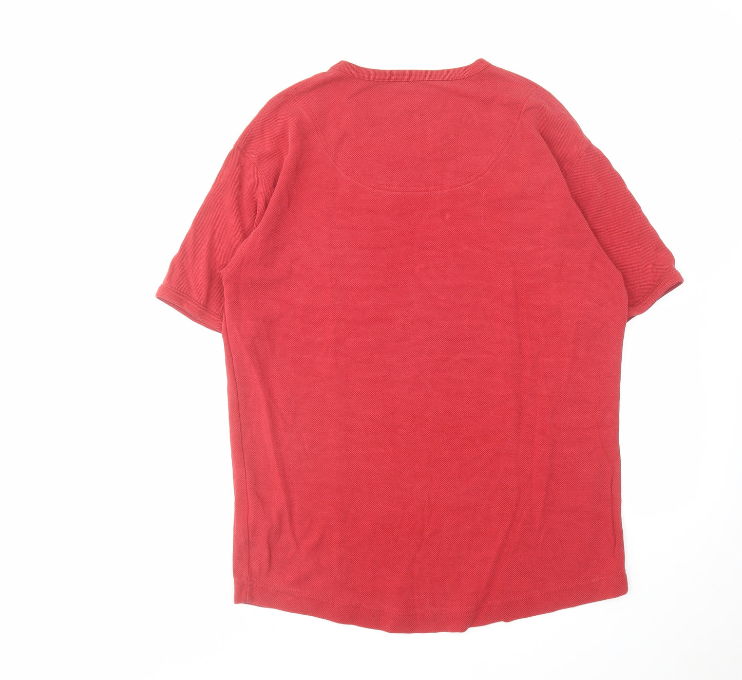 Ted Baker Mens Red Cotton T-Shirt Size L V-Neck