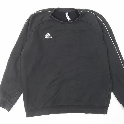 adidas Mens Black Cotton Pullover Sweatshirt Size XL