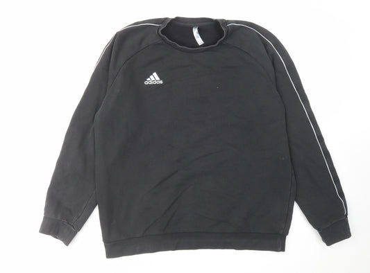 adidas Mens Black Cotton Pullover Sweatshirt Size XL