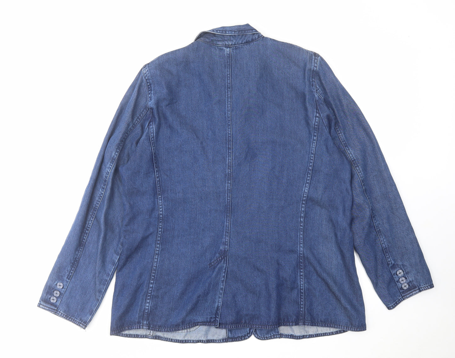 Aria Womens Blue Jacket Blazer Size 16 Button