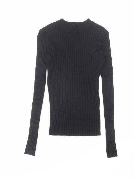 H&M Womens Black Round Neck Acrylic Pullover Jumper Size S
