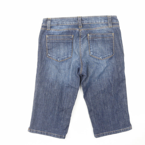 Boden Womens Blue Cotton Skimmer Shorts Size 8 L13 in Regular Zip