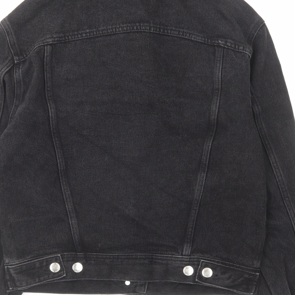H&M Womens Black Jacket Size S Button