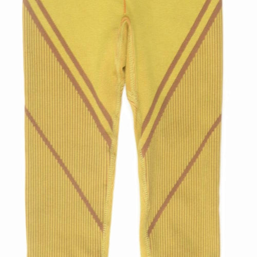 Fabletics Womens Yellow Geometric Polyester Compression Leggings Size S L26 in Regular Pullover