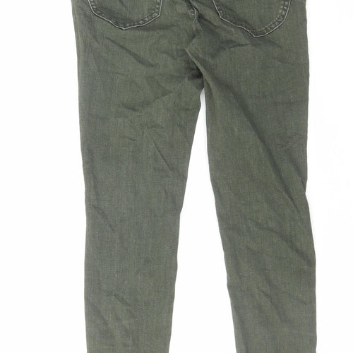 Very Womens Green Cotton Skinny Jeans Size 10 L28 in Regular Zip