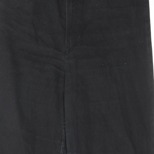 H&M Mens Black Cotton Wide-Leg Jeans Size 36 in L30 in Regular Zip