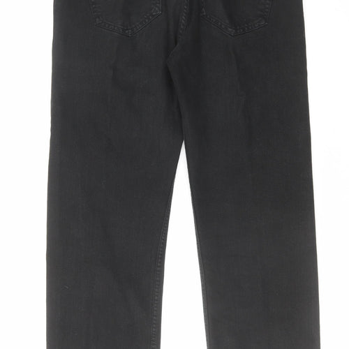 Blue Harbour Mens Black Cotton Straight Jeans Size 36 in L31 in Regular Zip