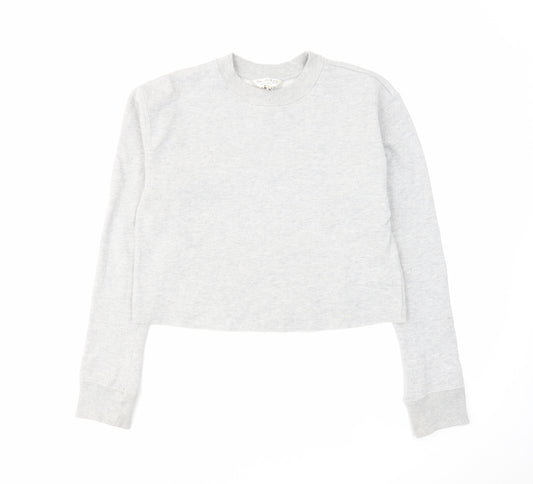 Miss Selfridge Womens Grey Cotton Pullover Sweatshirt Size 6 Pullover