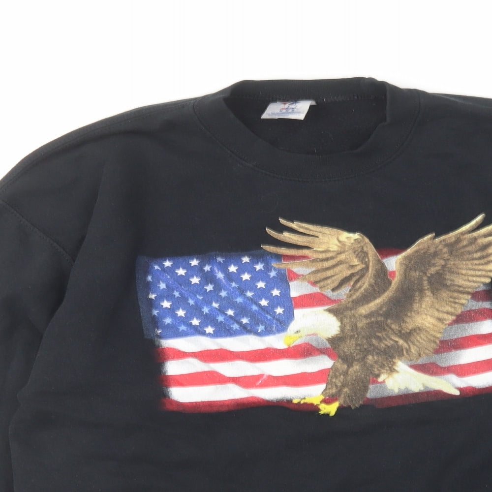 JERZEES Womens Black Cotton Pullover Sweatshirt Size M Pullover - American Eagle