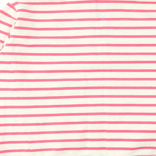 Country Rose Womens Beige Striped Cotton Pullover Sweatshirt Size L Zip