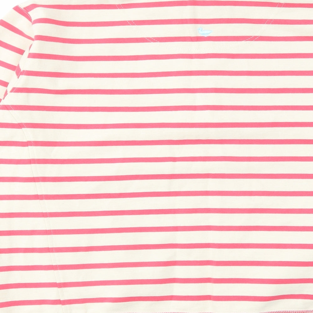 Country Rose Womens Beige Striped Cotton Pullover Sweatshirt Size L Zip