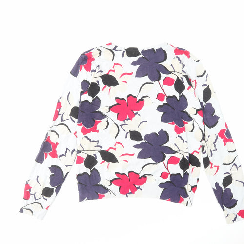 Debenhams Womens Multicoloured Round Neck Floral Viscose Pullover Jumper Size 14