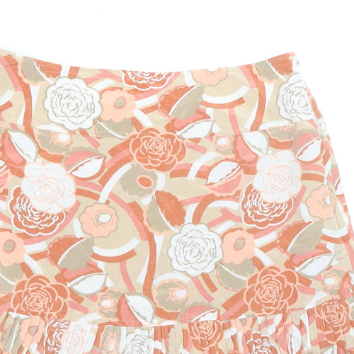 Laura Ashley Womens Multicoloured Floral Silk Trumpet Skirt Size 12 Zip
