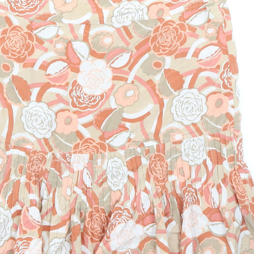 Laura Ashley Womens Multicoloured Floral Silk Trumpet Skirt Size 12 Zip